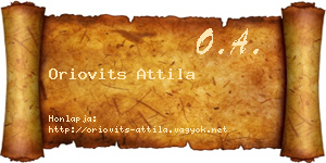 Oriovits Attila névjegykártya